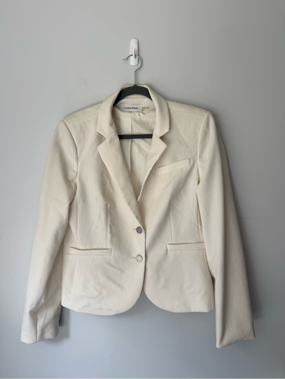 Calvin Klein Women's Cream Two Button Blazer